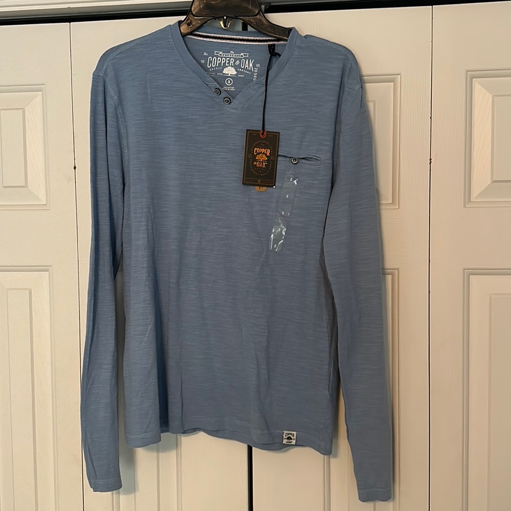 Copper & Oak Men’s Long Sleeve Henley Size S